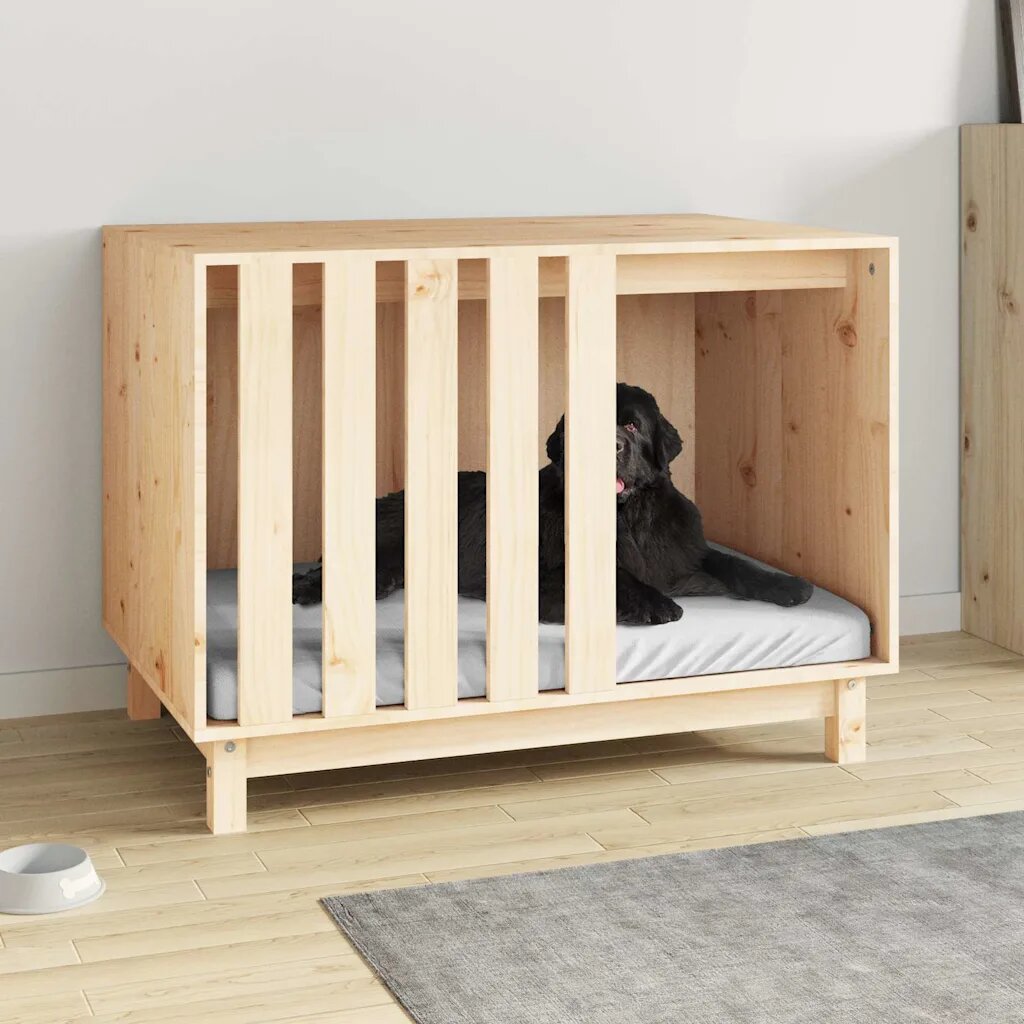 vidaXL Кучешка къща Натурално 90 x 60 x 67 см