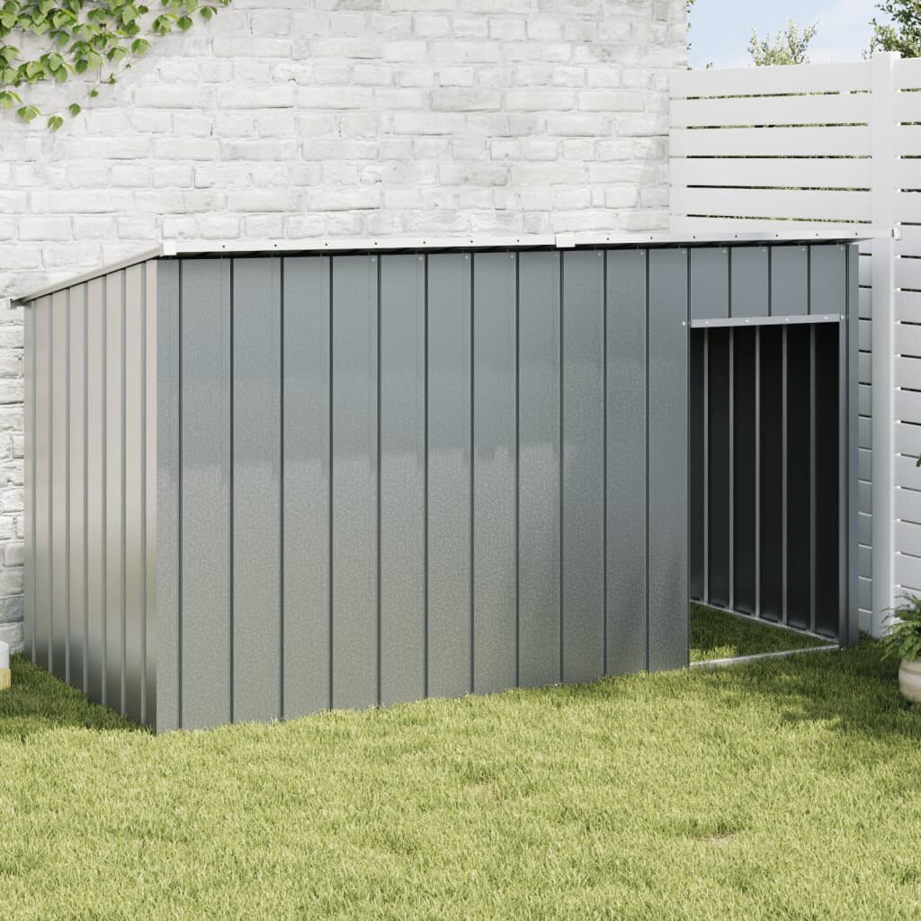 vidaXL Кучешка къща с покрив антрацит 196x91x110 см стомана