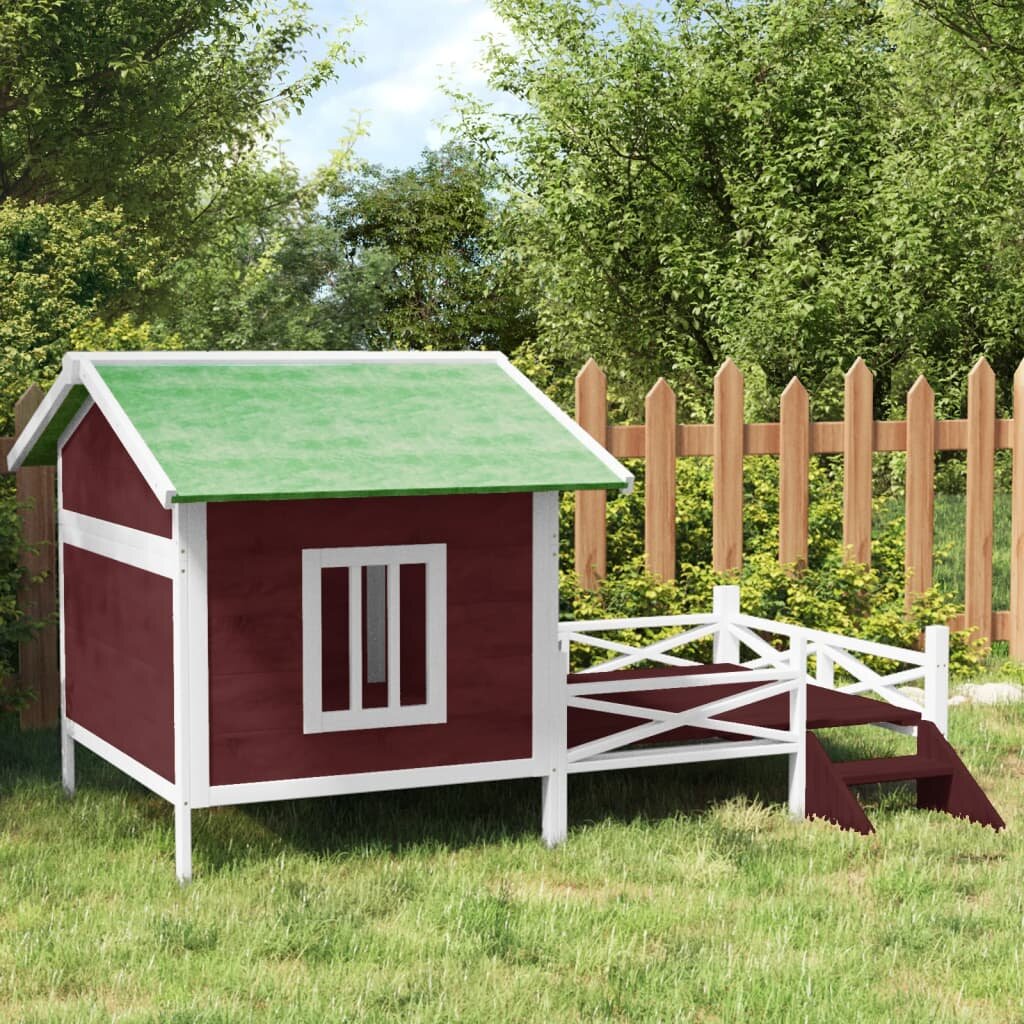 vidaXL Кучешка колиба мока 159x120x885 см бор масив