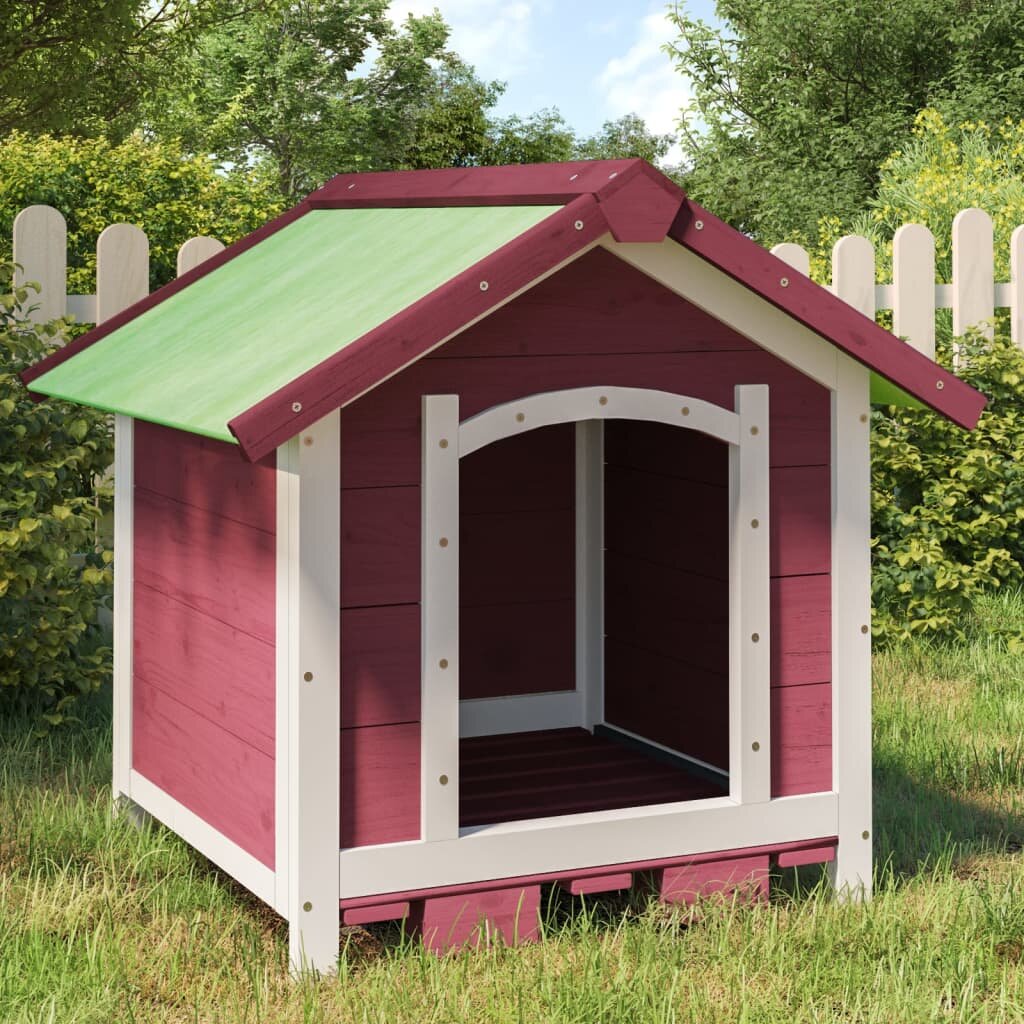 vidaXL Кучешка колиба мока 65x65x615 см бор масив
