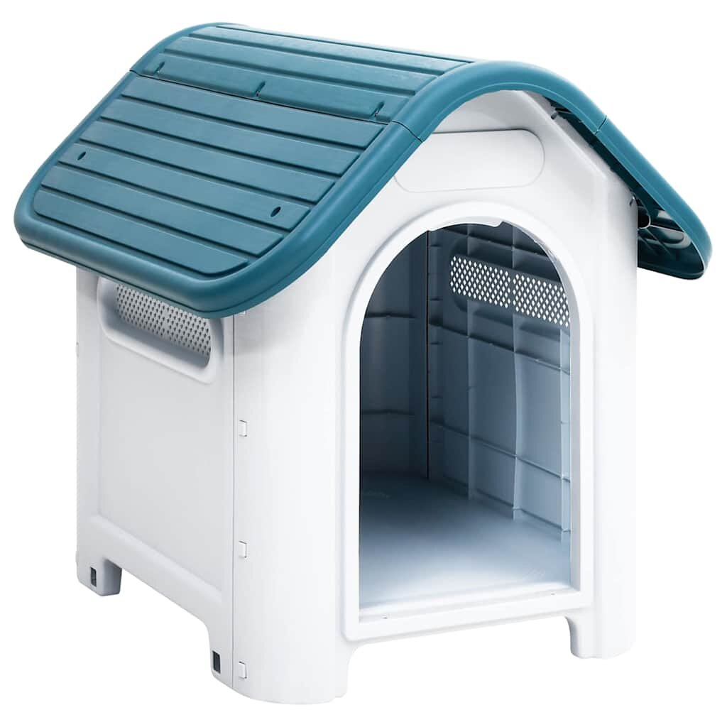 vidaXL Кучешка колиба синя 59x75x66 см полипропилен