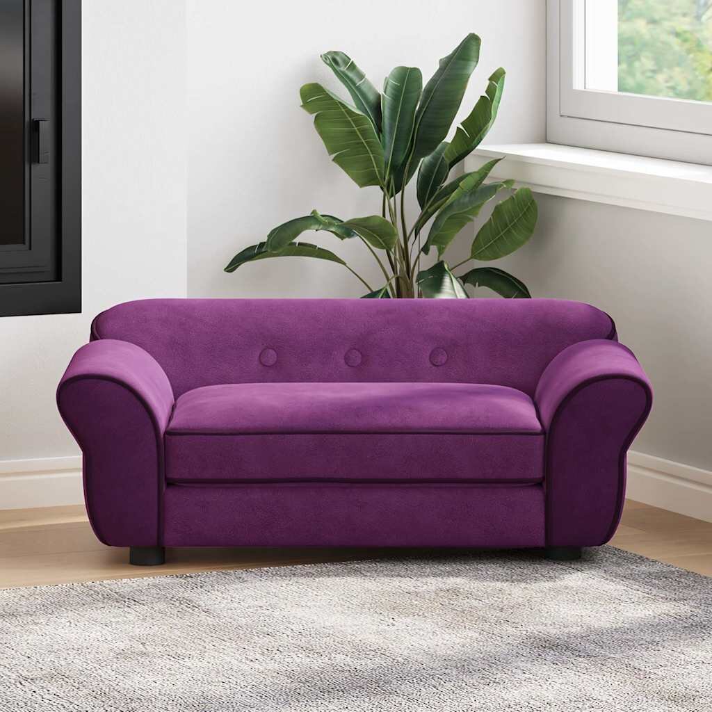vidaXL Кучешки диван бордо 72x45x30 см плюш