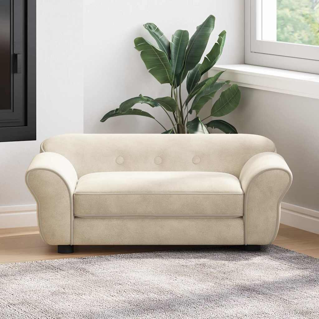vidaXL Кучешки диван кремав 72x45x30 см плюш