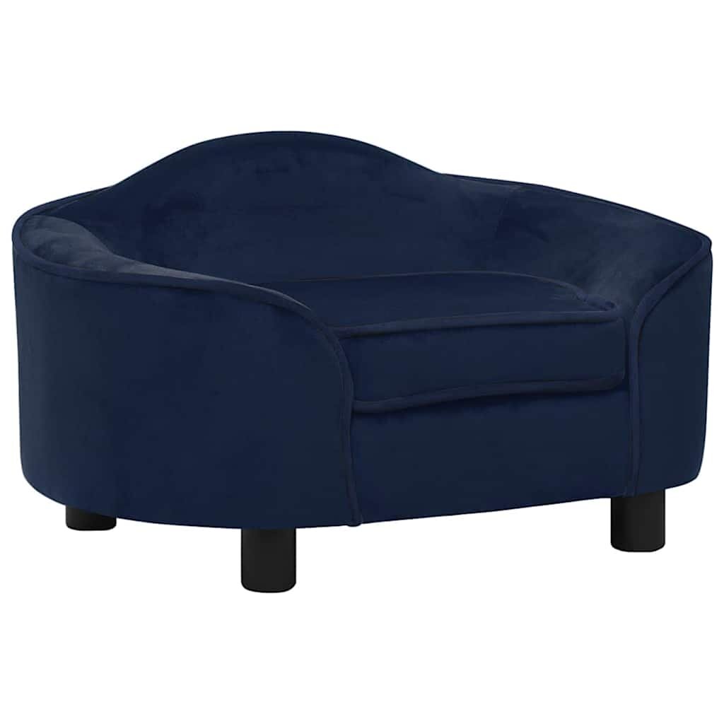vidaXL Кучешки диван син 67x47x36 см плюш