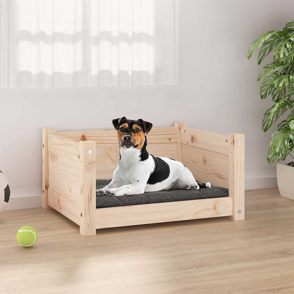 vidaXL Кучешко легло 555x455x28 см масивна борова дървесина