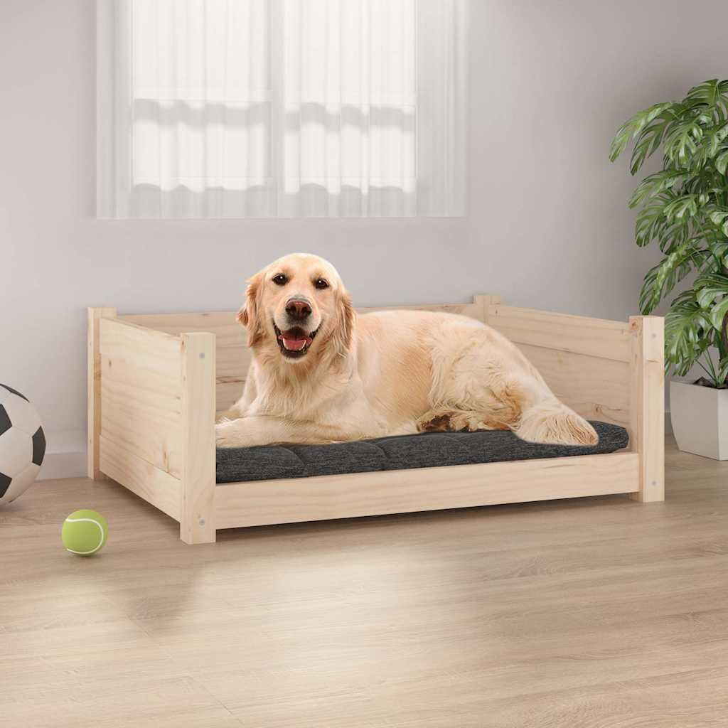 vidaXL Кучешко легло 755x555x28 см борова дървесина масив