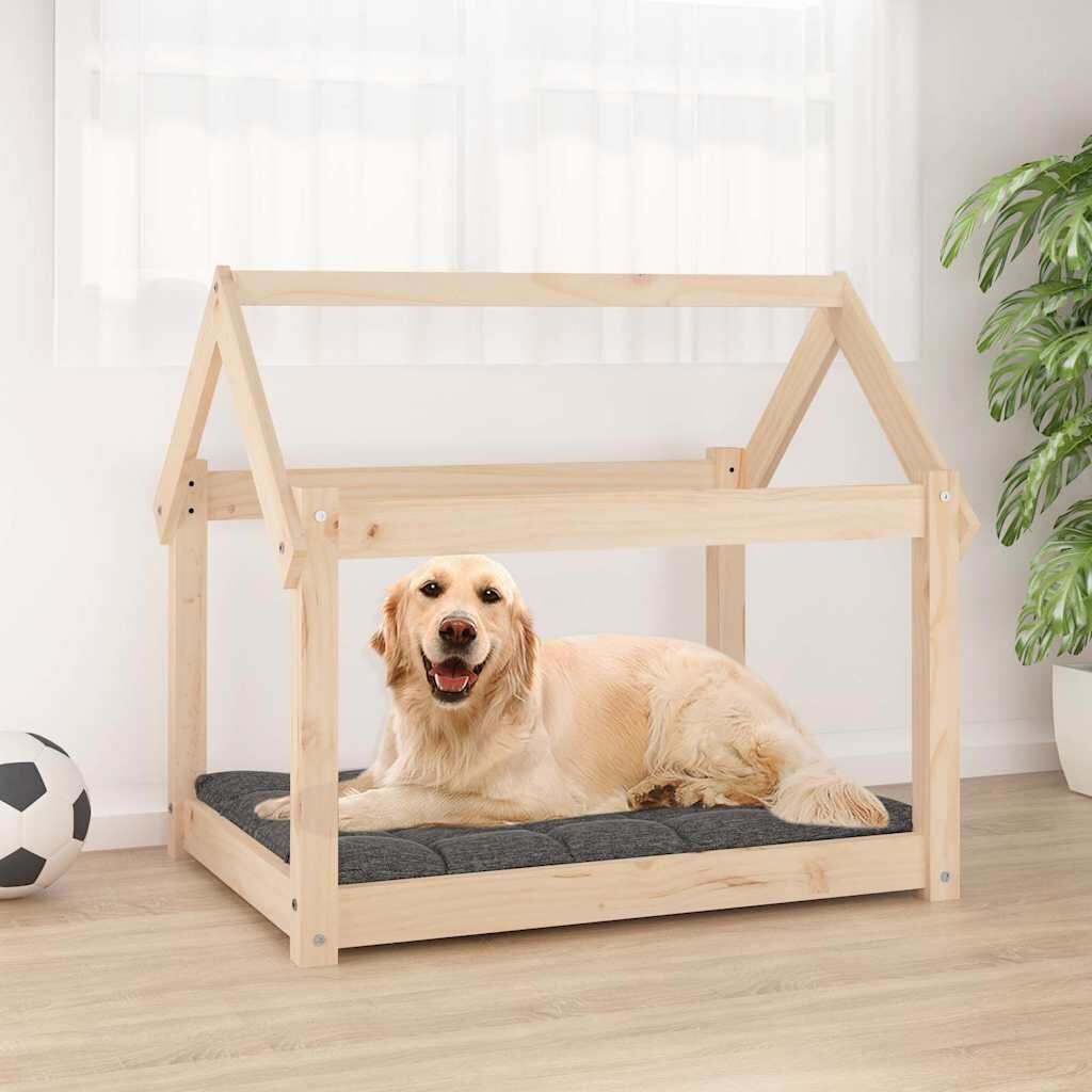 vidaXL Кучешко легло 81x60x70 см борова дървесина масив