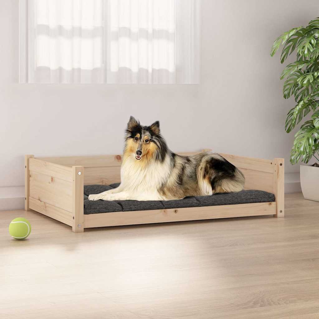 vidaXL Кучешко легло 955x655x28 см борово дърво масив