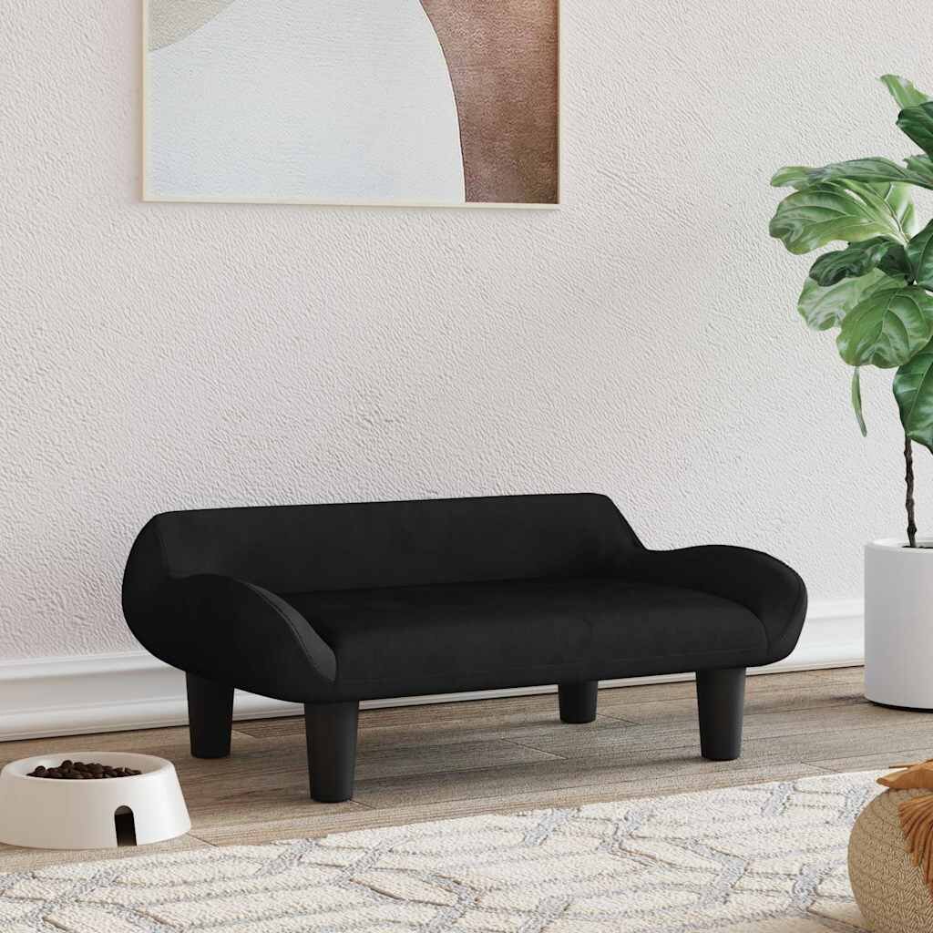 vidaXL Кучешко легло черно 70x40x24 см кадифе