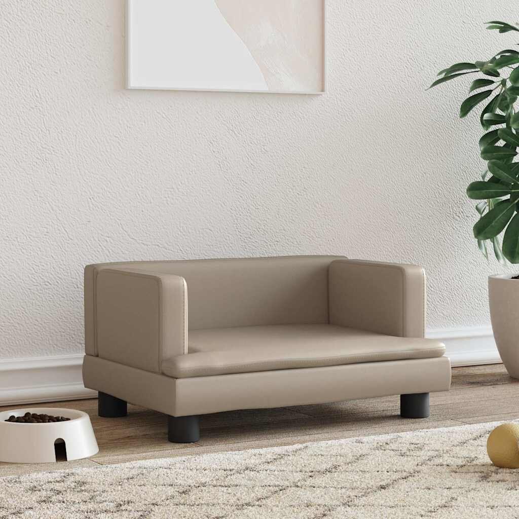 vidaXL Кучешко легло капучино 60x40x30 см изкуствена кожа