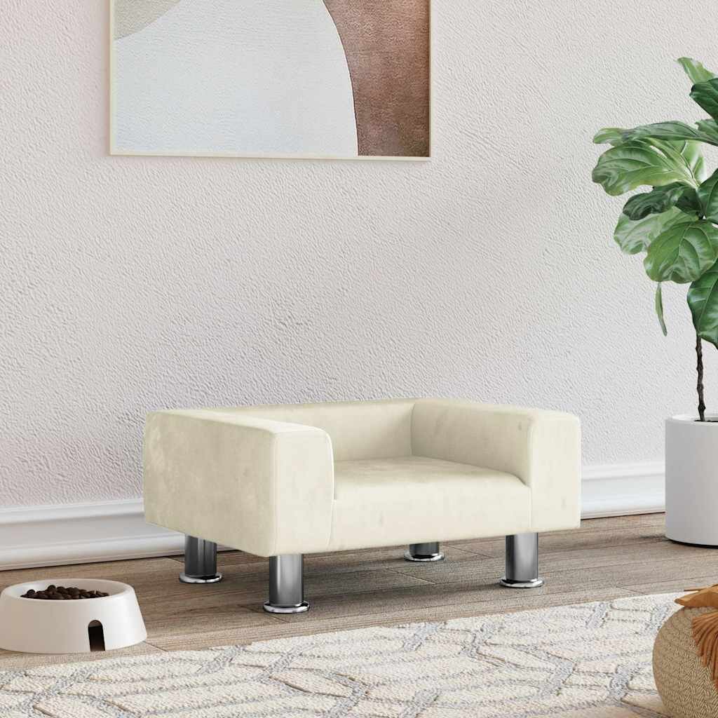 vidaXL Кучешко легло кремаво 50x40x265 см кадифе