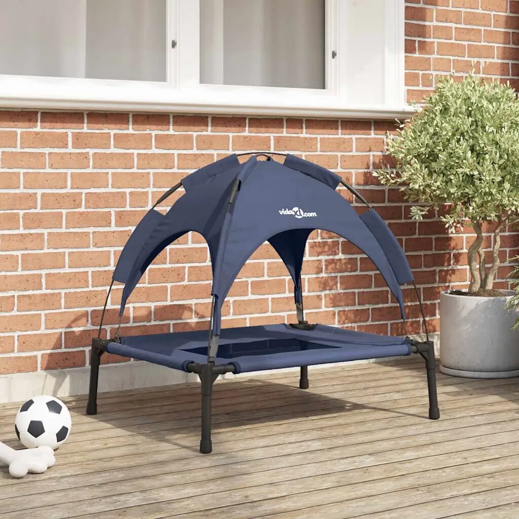 vidaXL Кучешко легло Морски син 92 x 77 x 825 см Стомана