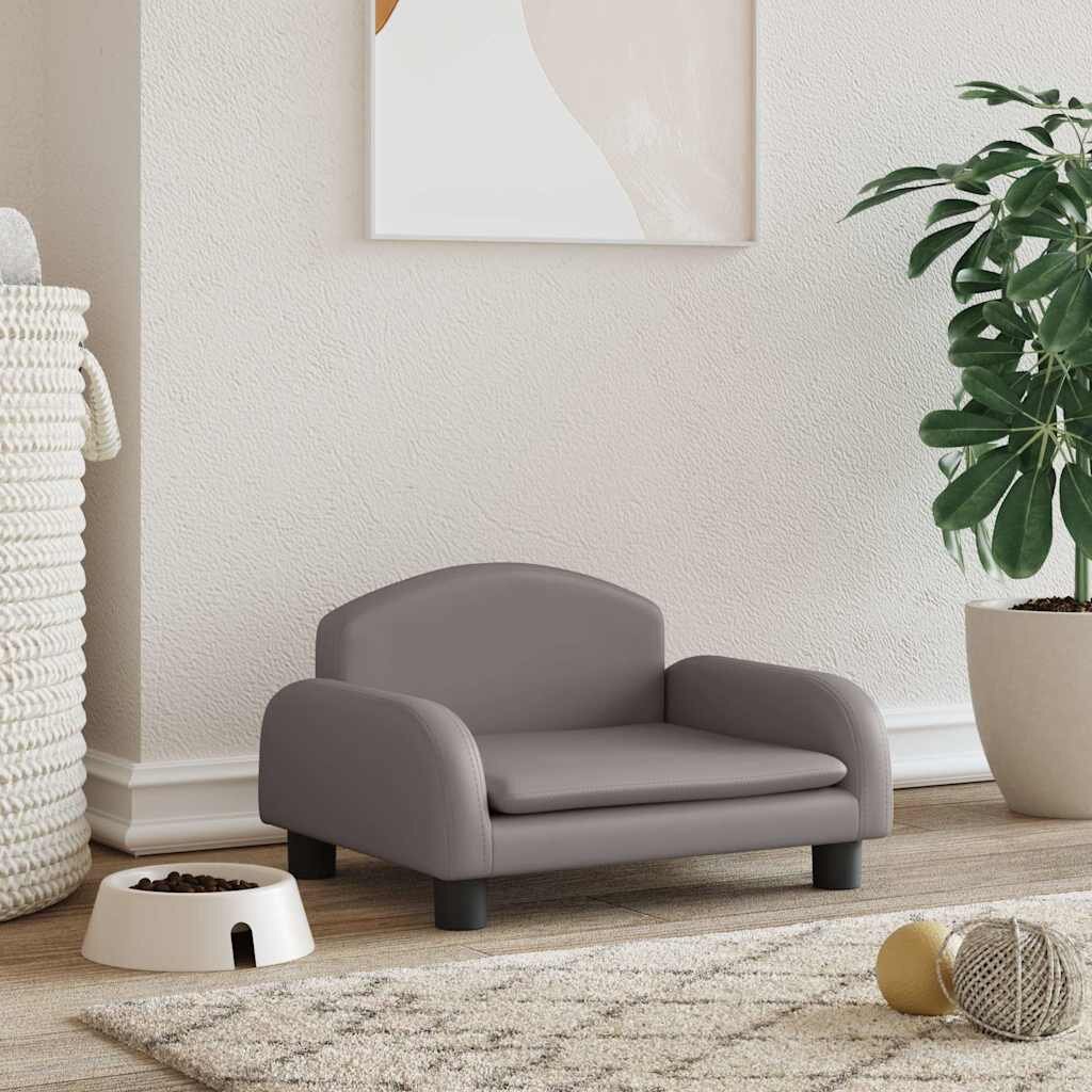 vidaXL Кучешко легло сиво 50x40x30 см изкуствена кожа