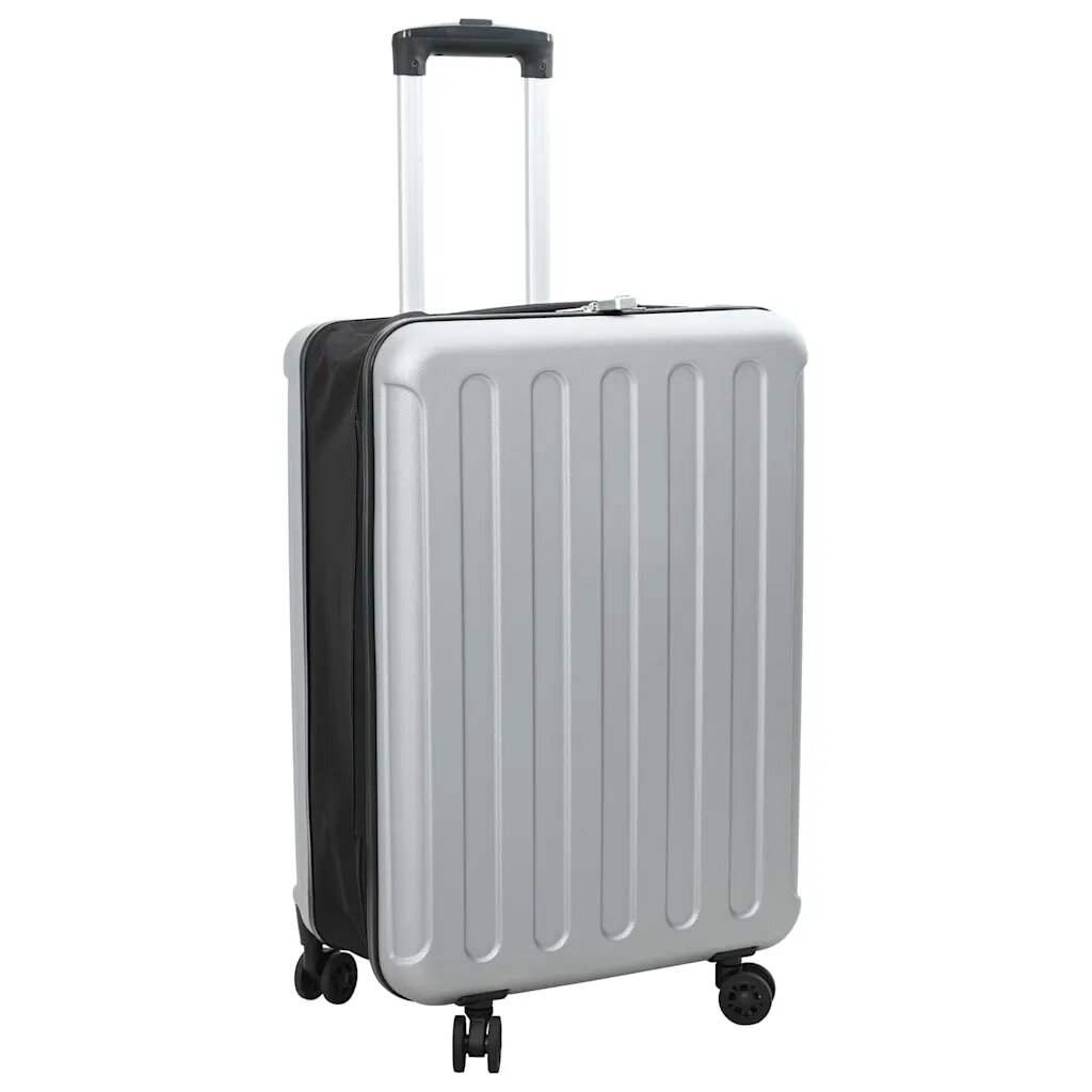 vidaXL Куфар с заключване Сребрист 43 x 27 x 66 см ABS пластмаса