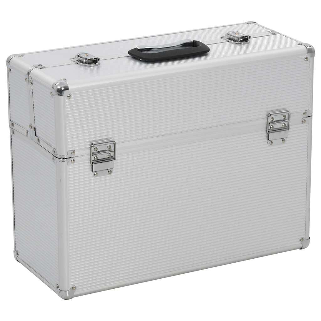 vidaXL Куфар за инструменти 47x36x20 см сребрист алуминий