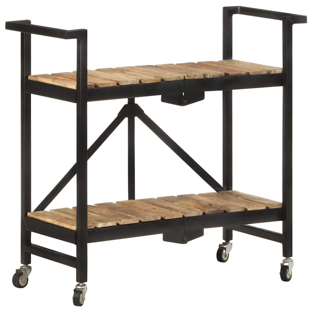 vidaXL Кухненска количка 87x36x81 см мангово дърво масив
