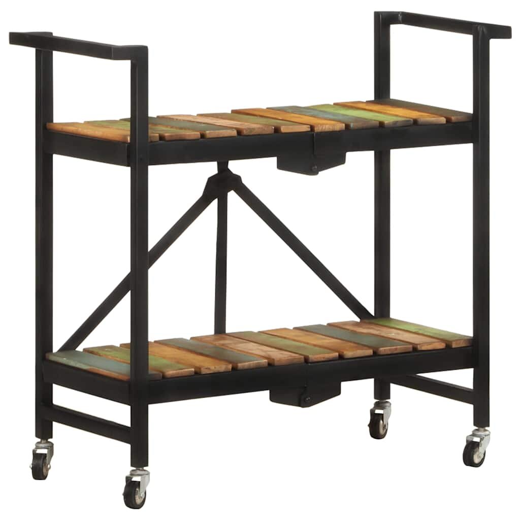 vidaXL Кухненска количка 87x36x81 см регенерирано дърво масив