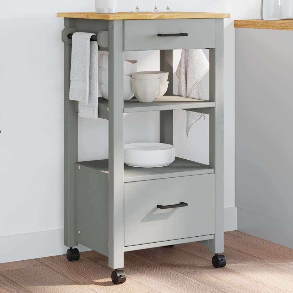 vidaXL Кухненска количка "MONZA" 48x40x885 см борово дърво масив