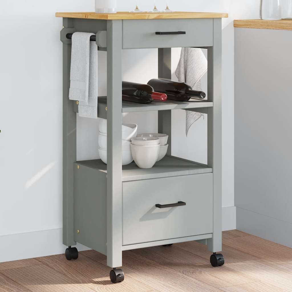 vidaXL Кухненска количка "MONZA" 48x40x885 см борово дърво масив