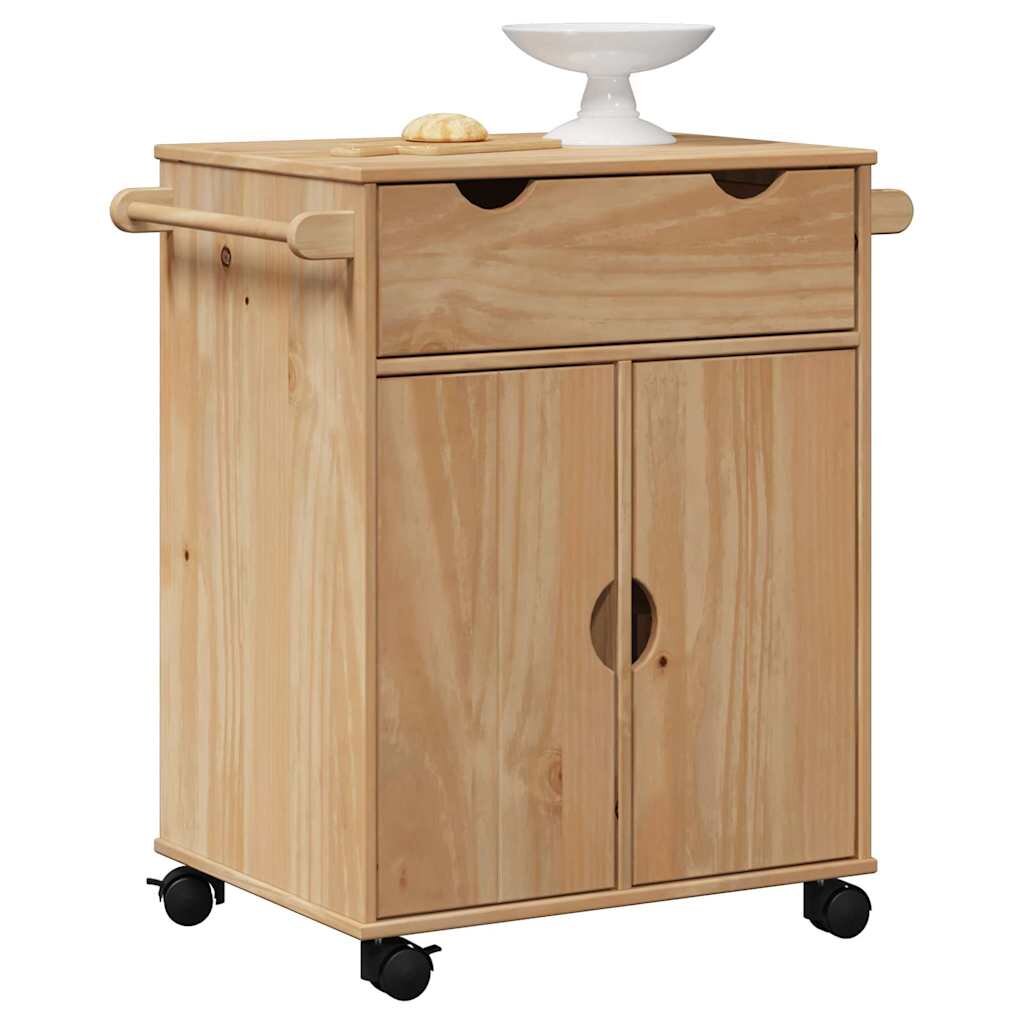 vidaXL Кухненска количка OTTA 59x45x80 см борово дърво масив
