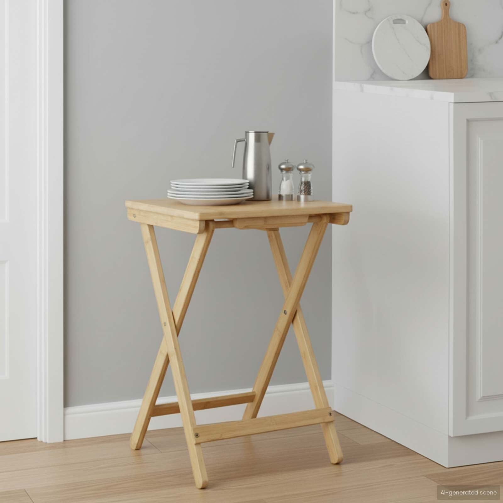 vidaXL Кухненска маса Естествен 40 x 30 x 535 см Бамбук