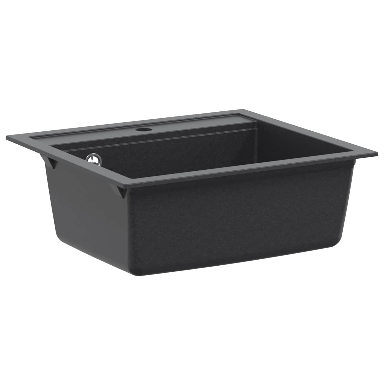 vidaXL Кухненска мивка с едно корито Гранит 60 x 51 x 30.5 cm Графит