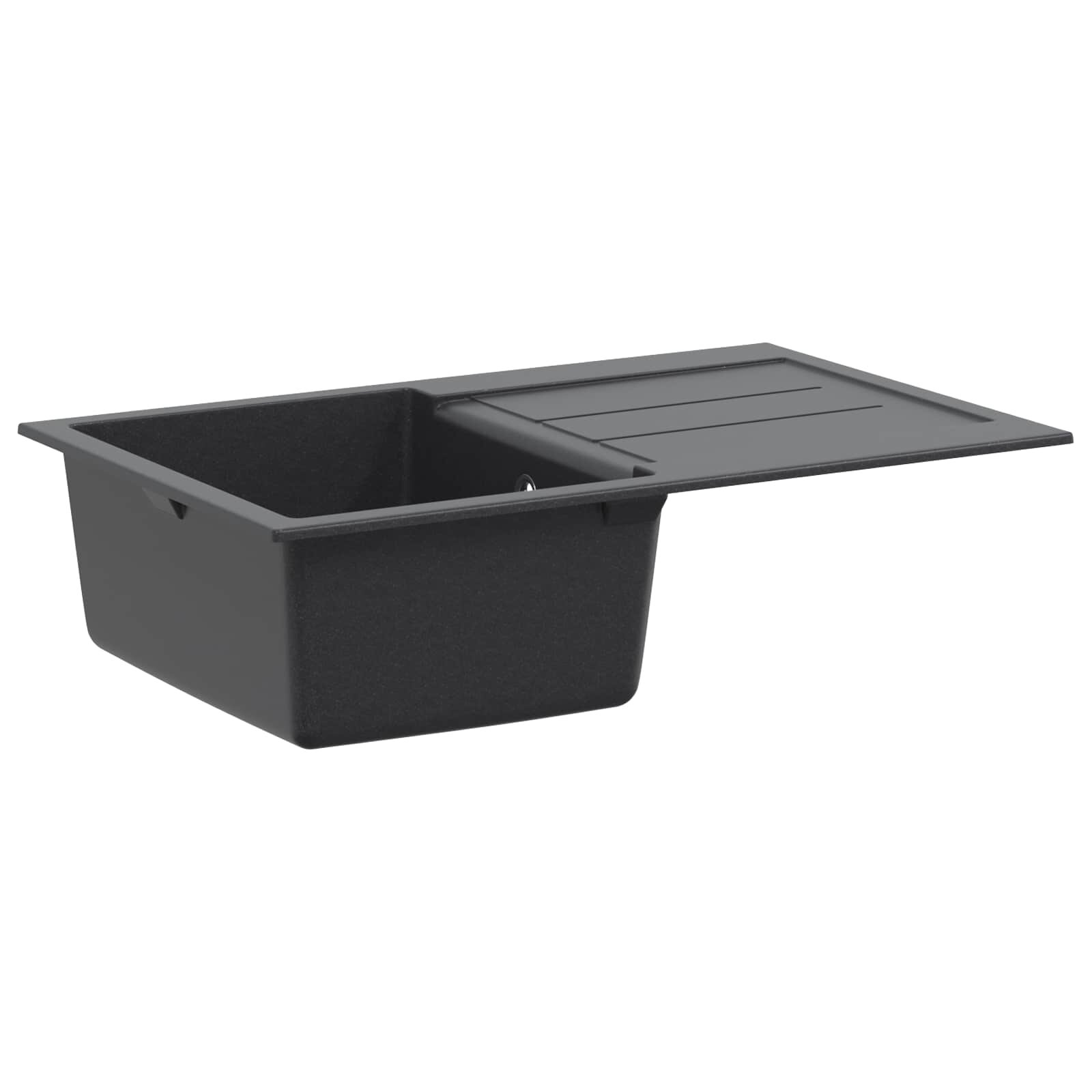vidaXL Кухненска мивка с едно корито Гранит 78 x 50 x 20 см Графит