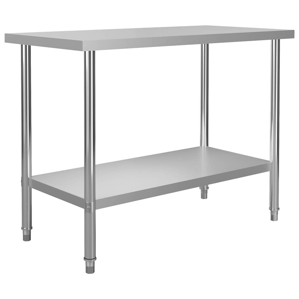 vidaXL Кухненска работна маса 120x60x85 см неръждаема стомана