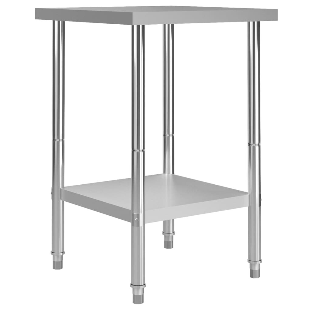 vidaXL Кухненска работна маса 60x60x85 см неръждаема стомана