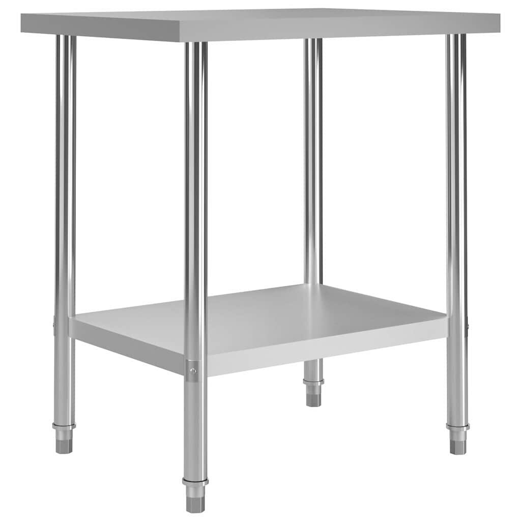 vidaXL Кухненска работна маса 80x60x85 см неръждаема стомана