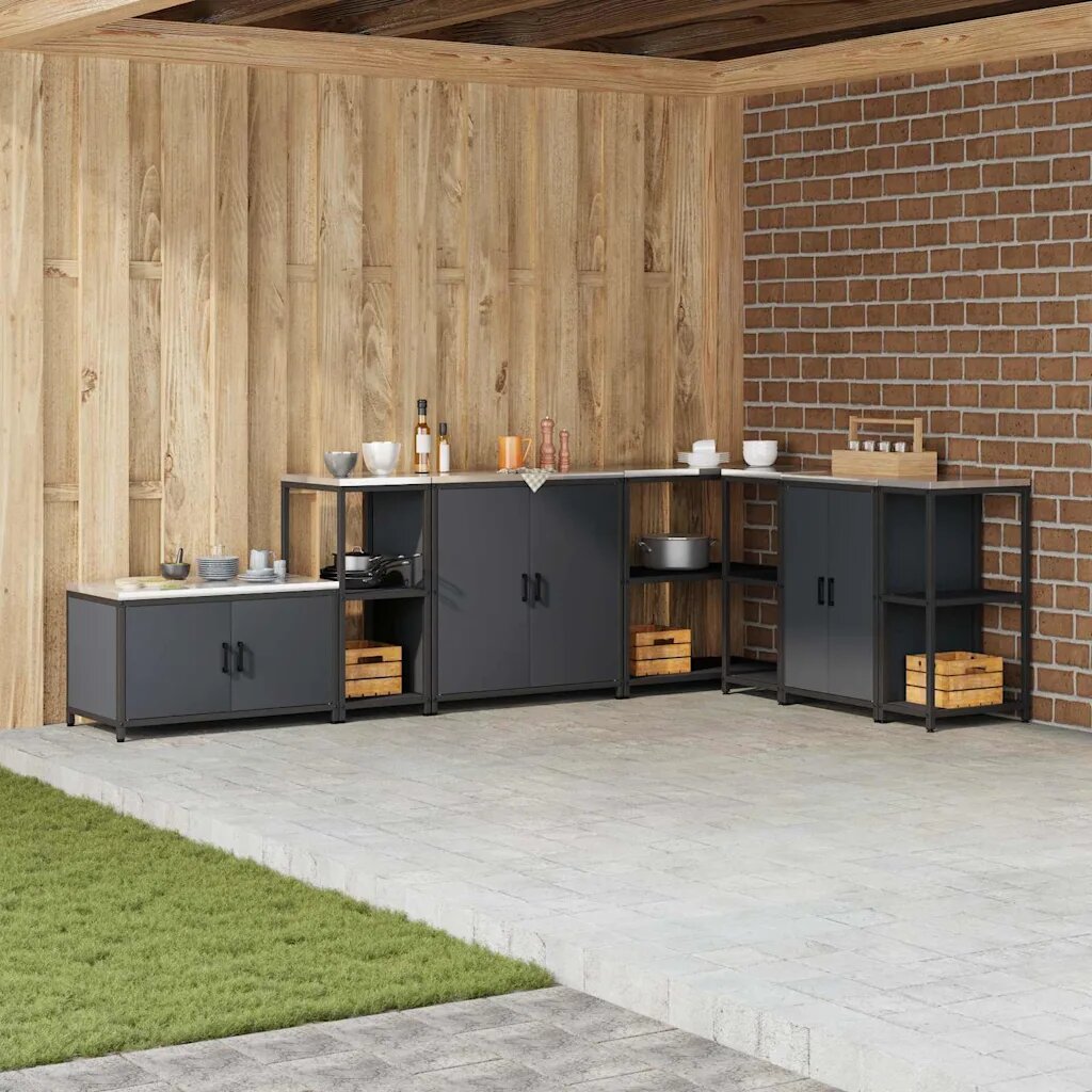 vidaXL Кухненска рафтова единица HATTEM Антрацит 40 x 50 x 92 см