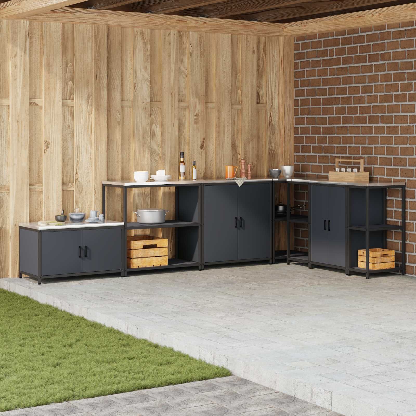 vidaXL Кухненска рафтова единица HATTEM Антрацит 90 x 50 x 92 см