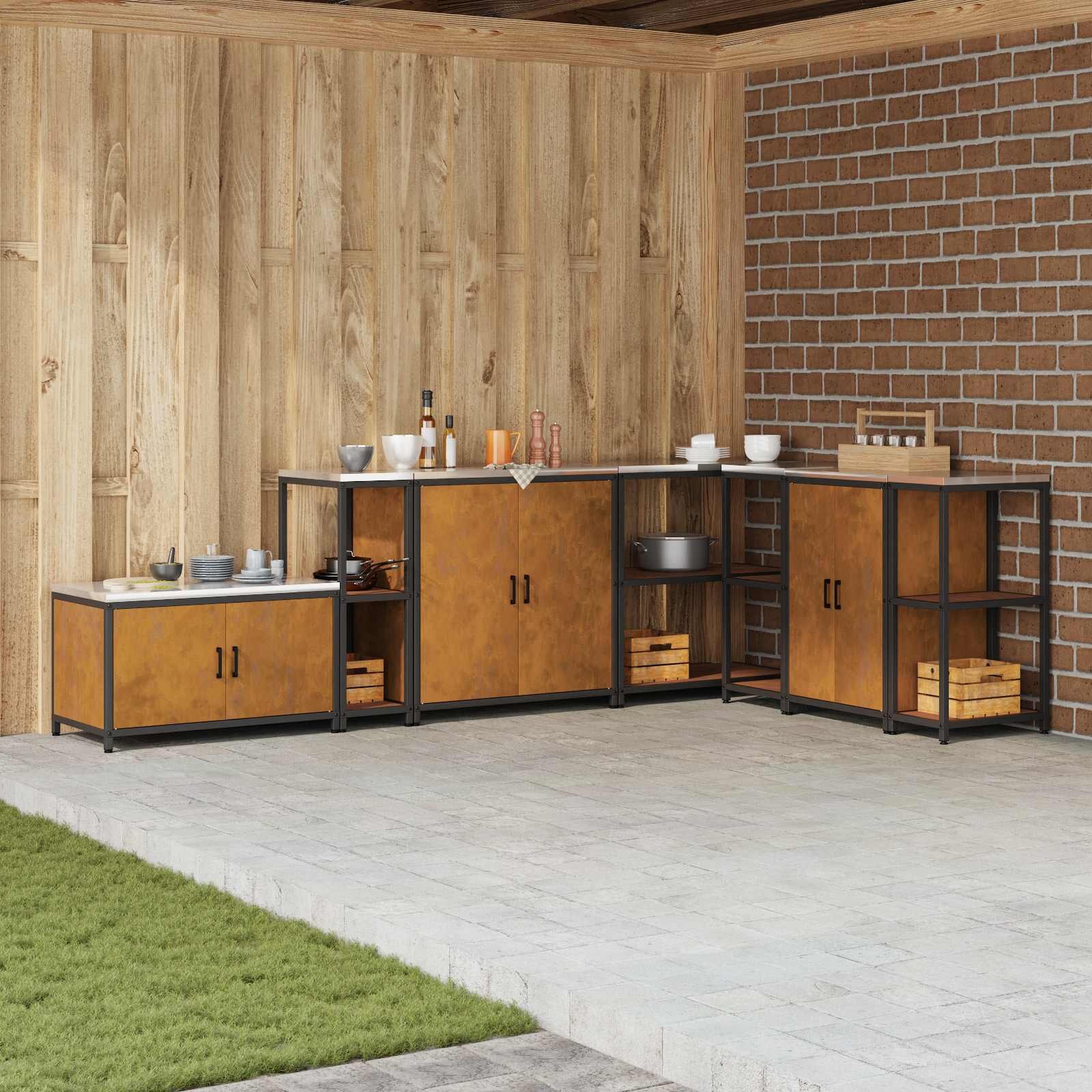 vidaXL Кухненска рафтова единица HATTEM Ръждясало 30 x 50 x 92 см