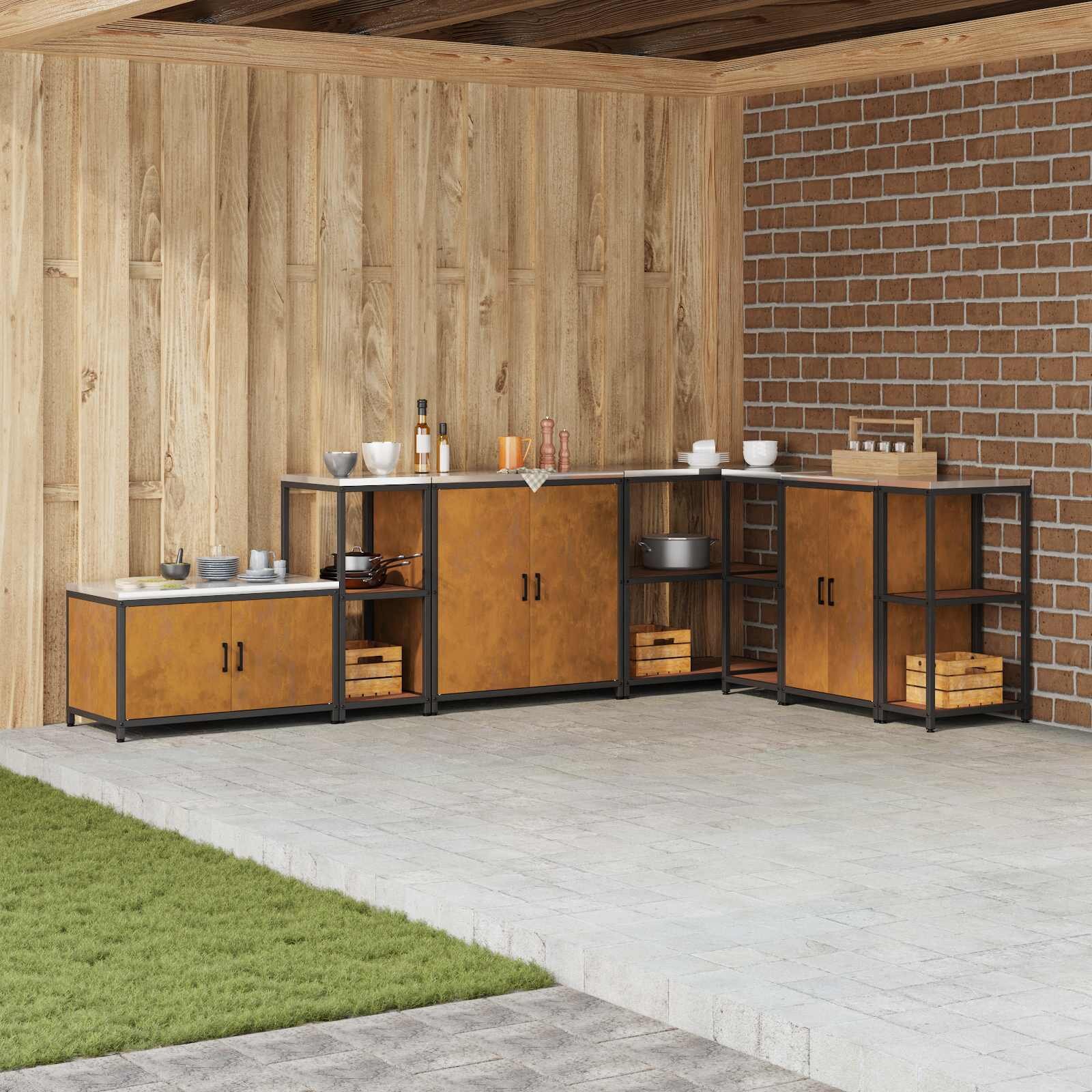 vidaXL Кухненска рафтова единица HATTEM Ръждясало 40 x 50 x 92 см