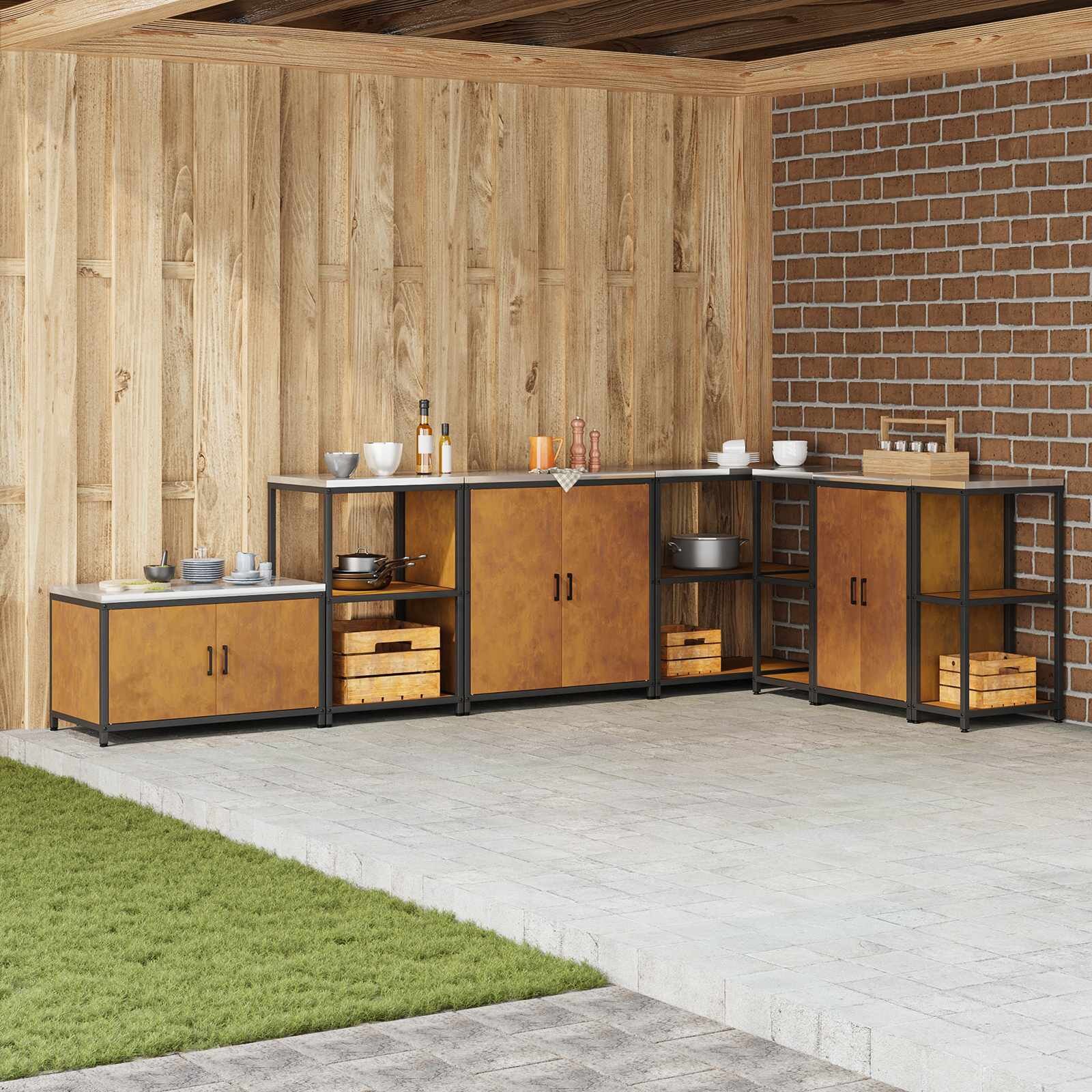 vidaXL Кухненска рафтова единица HATTEM Ръждясало 60 x 50 x 92 см