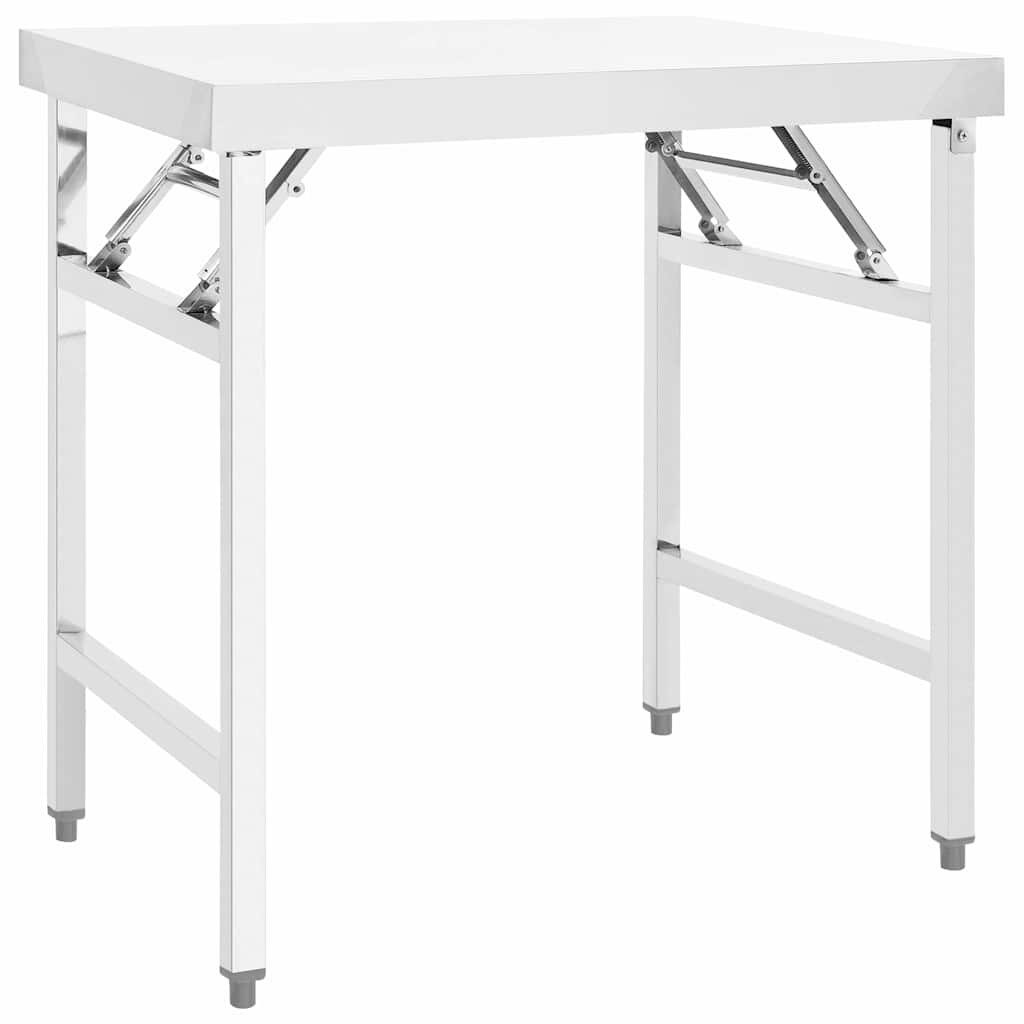 vidaXL Кухненска сгъваема работна маса 85x60x80 см неръждаема стомана