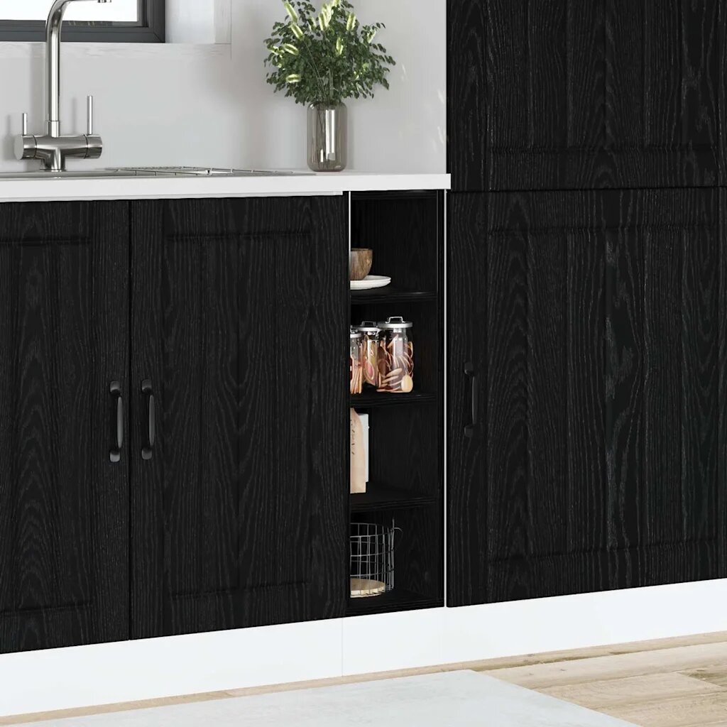 vidaXL Кухненски базов шкаф Черен дъб 20 x 445 x 815 см