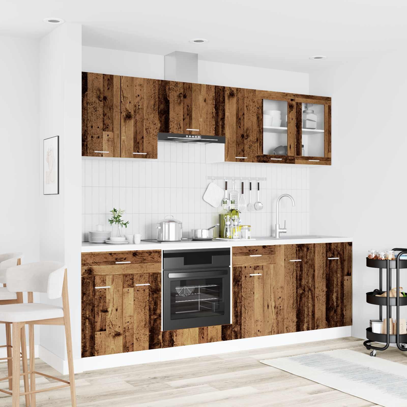 vidaXL Кухненски единица Lyon 8 бр. Инженерна дървесина