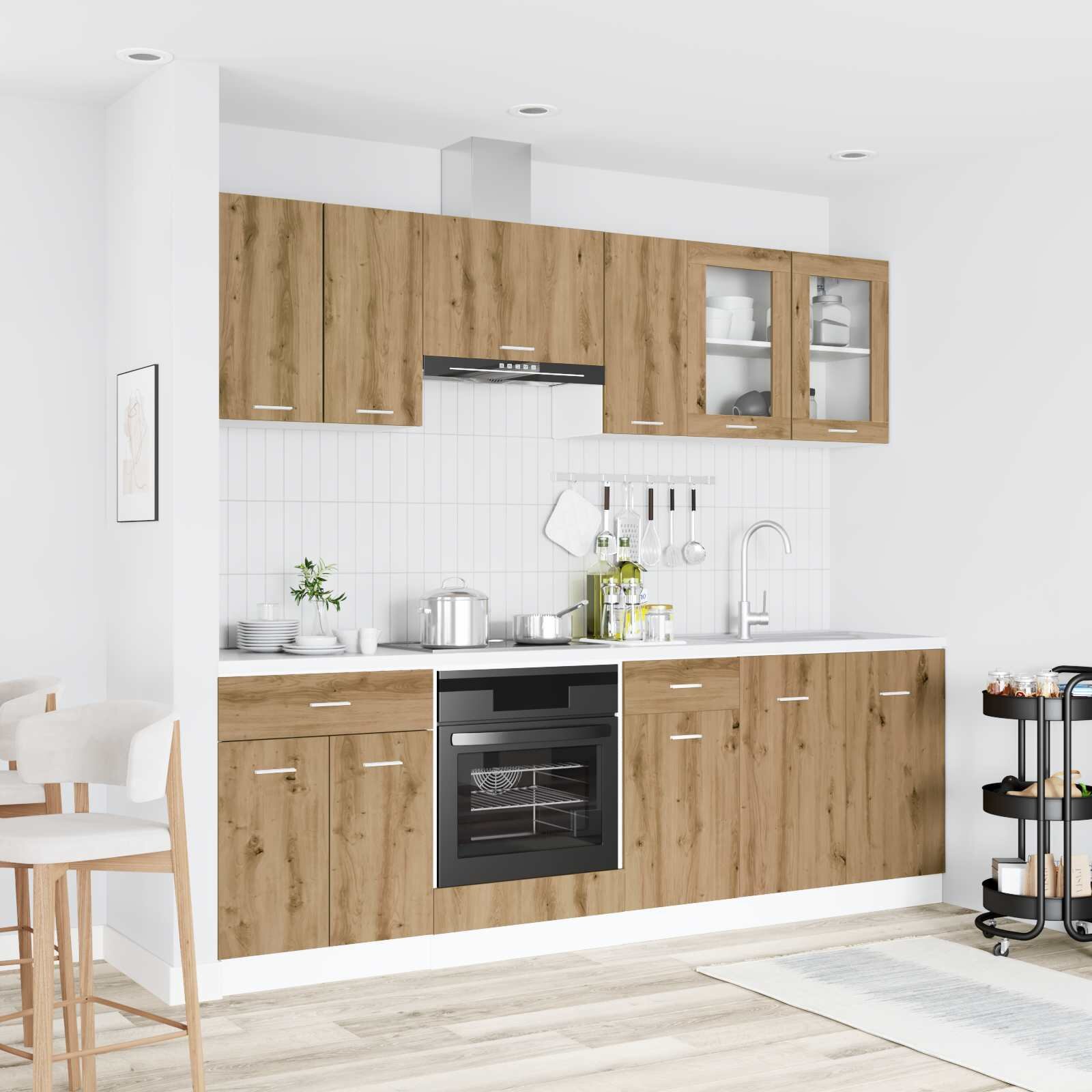 vidaXL Кухненски единица Lyon 8 бр. Инженерна дървесина