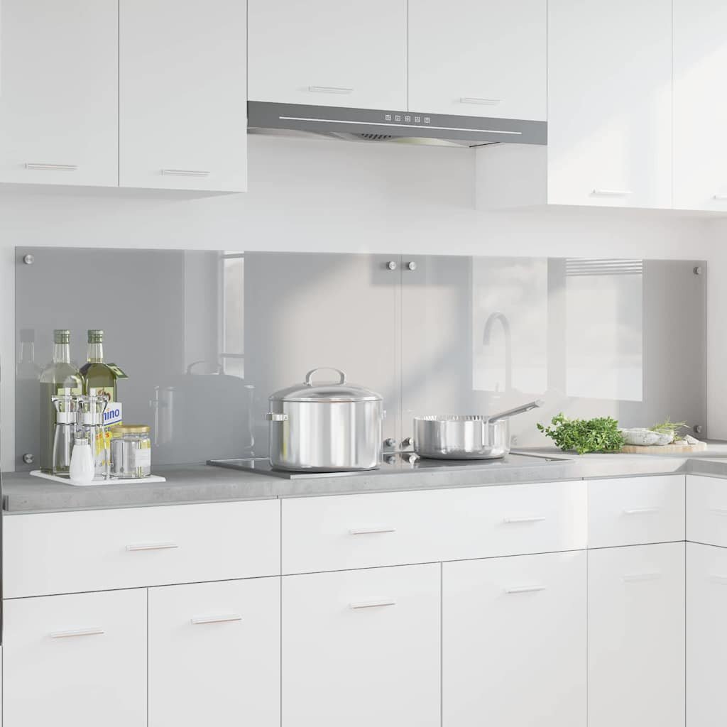vidaXL Кухненски гръб 2 бр. Светлосиво 100 x 50 cm закалено стъкло