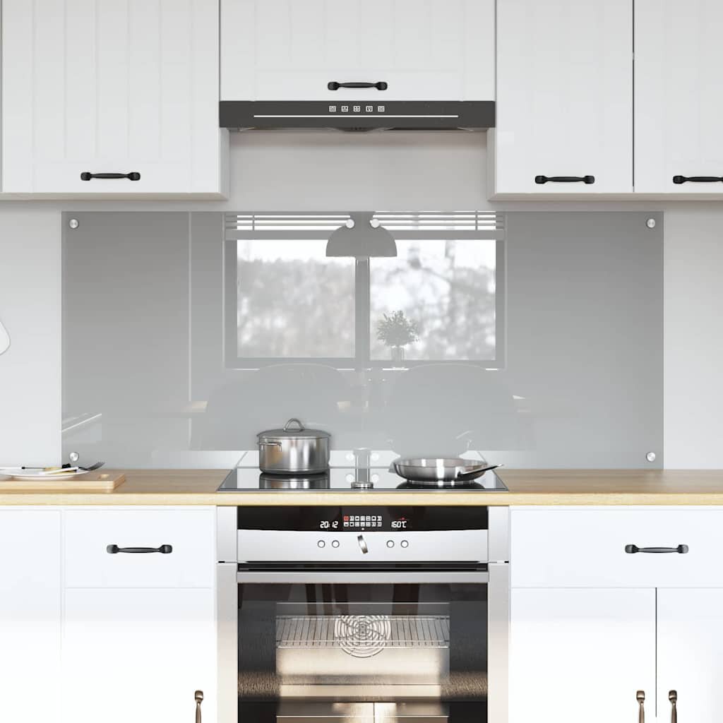 vidaXL Кухненски гръб 2 бр. Светлосиво 70 x 60 cm закалено стъкло