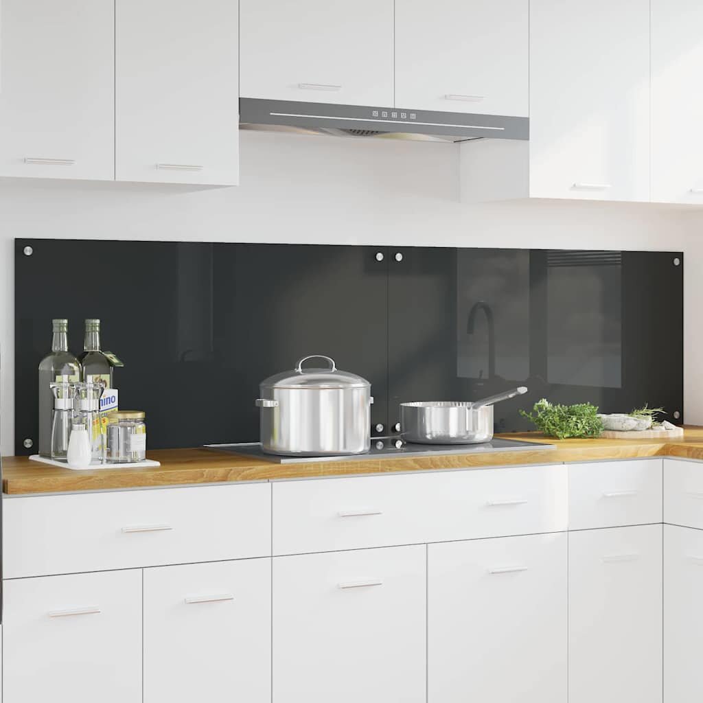 vidaXL Кухненски гръб 2 бр. Тъмен сив 100 x 50 cm закалено стъкло