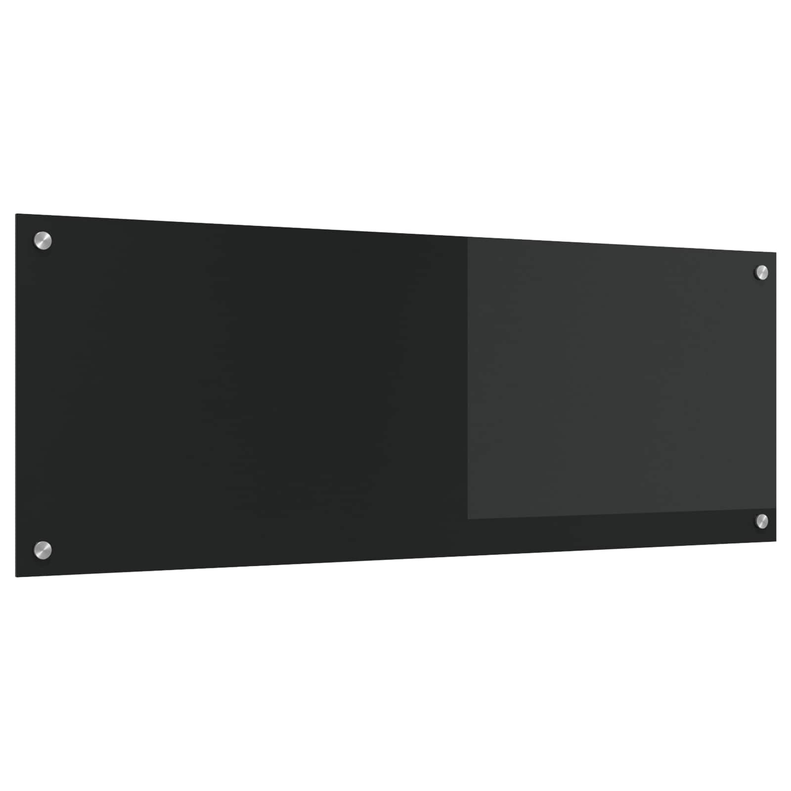 vidaXL Кухненски гръб Черно 110 x 40 cm закалено стъкло