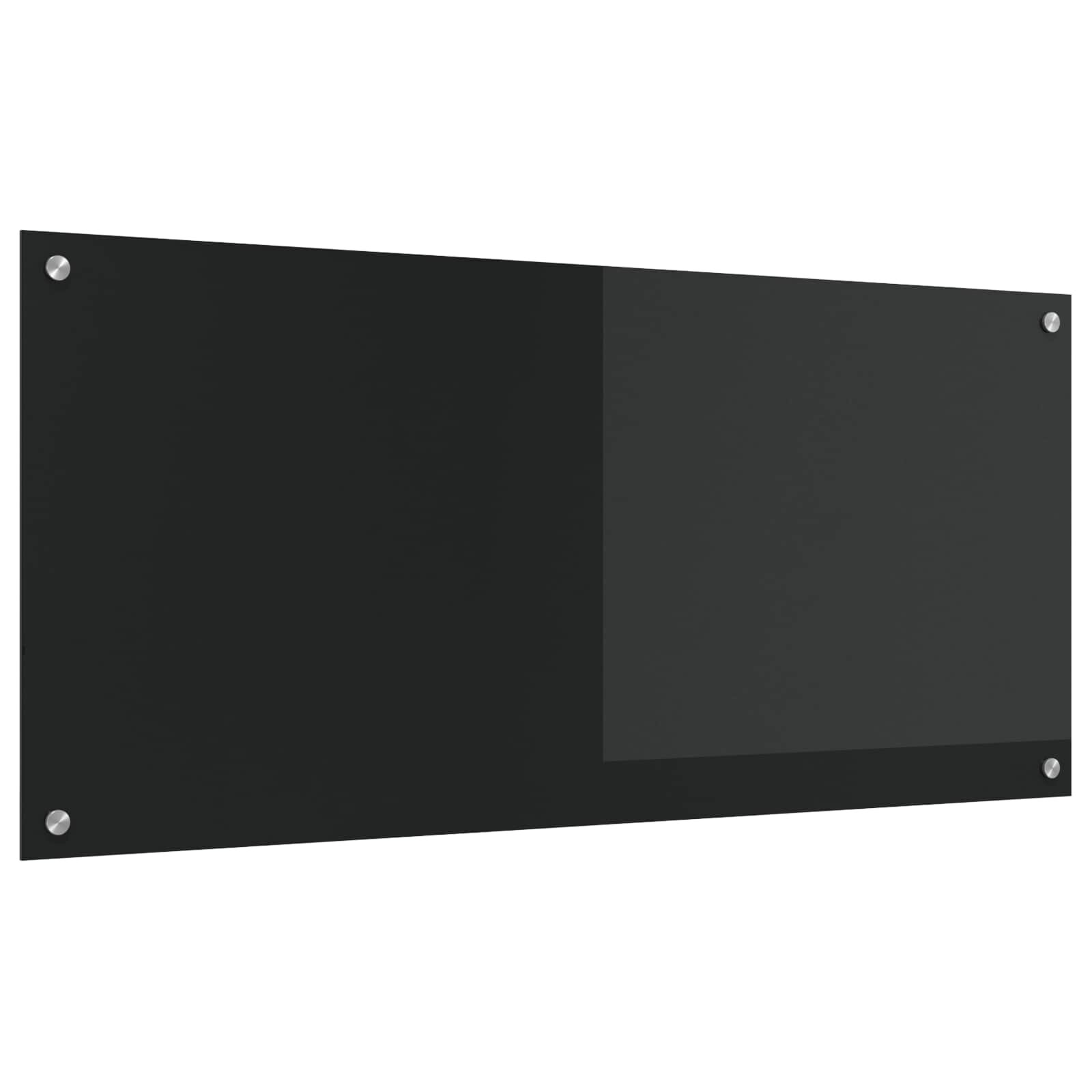 vidaXL Кухненски гръб Черно 110 x 50 cm закалено стъкло