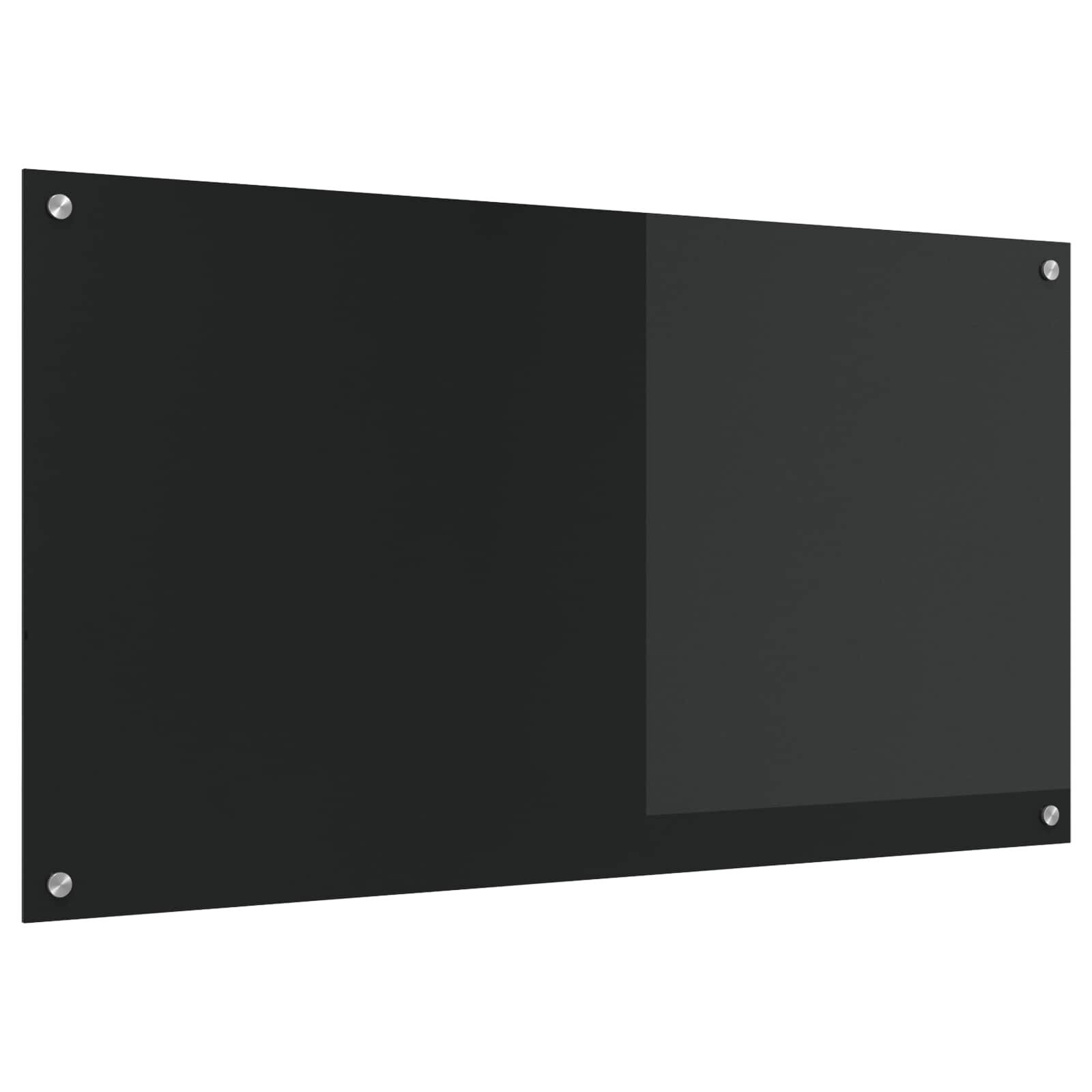 vidaXL Кухненски гръб Черно 110 x 60 cm закалено стъкло