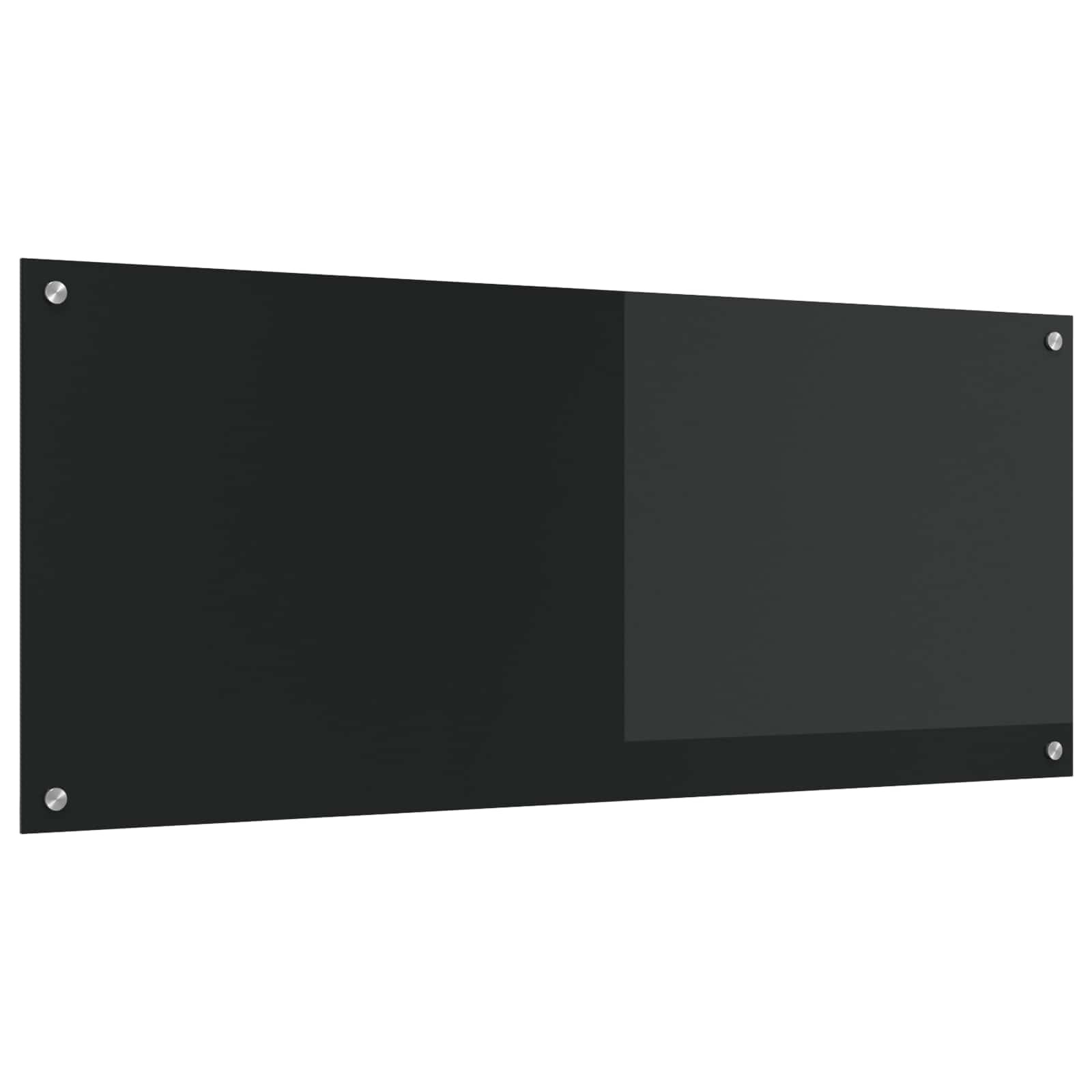 vidaXL Кухненски гръб Черно 120 x 50 cm закалено стъкло