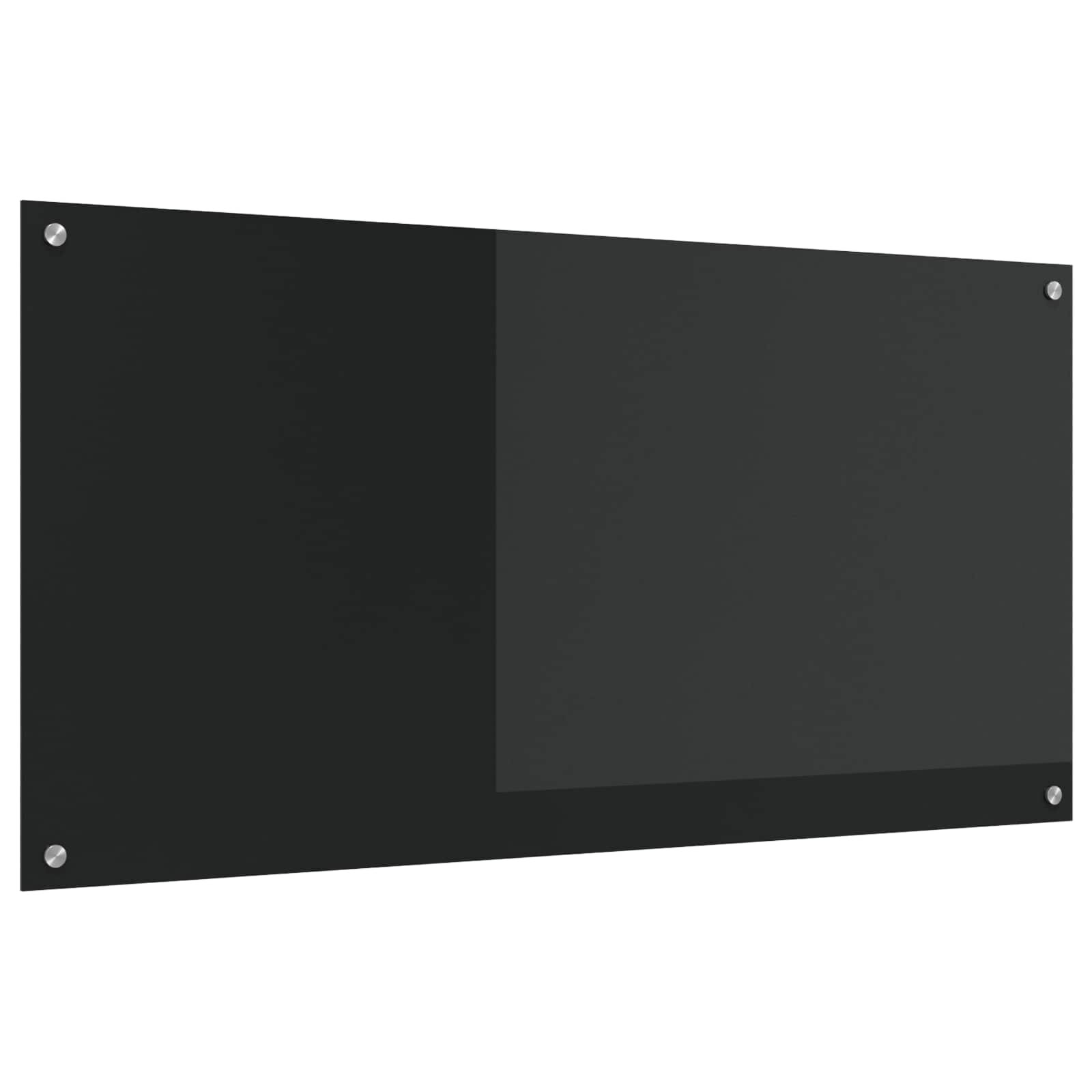 vidaXL Кухненски гръб Черно 120 x 60 cm закалено стъкло