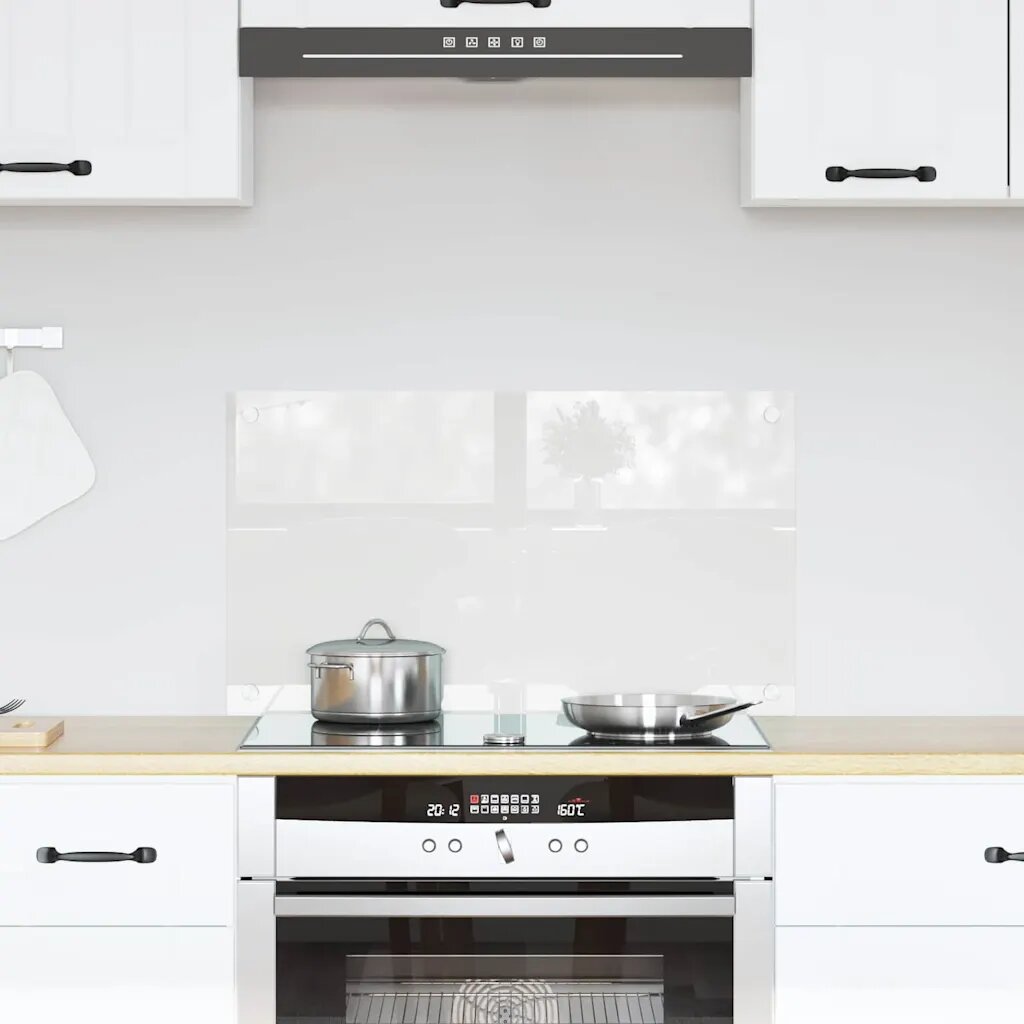 vidaXL Кухненски гръб Прозрачен 70 x 40 cm закалено стъкло