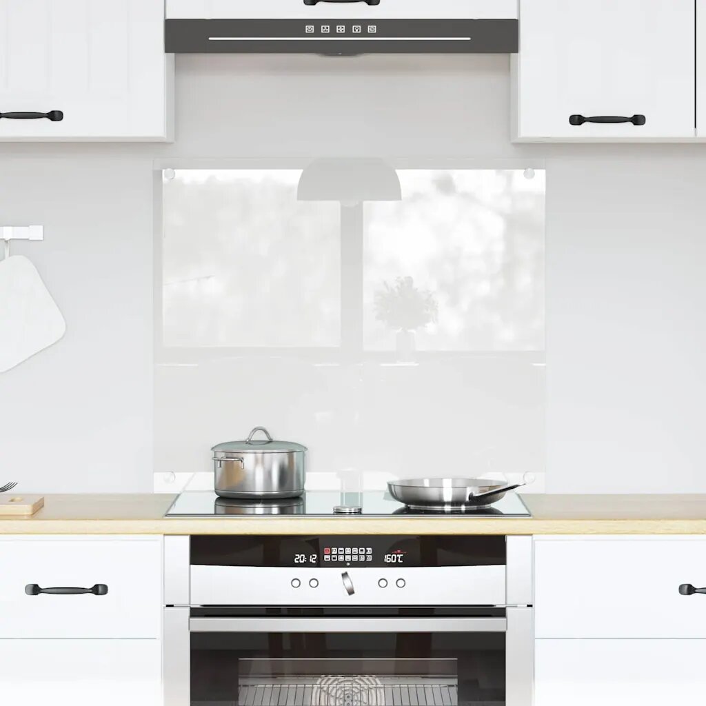 vidaXL Кухненски гръб Прозрачен 70 x 60 cm закалено стъкло