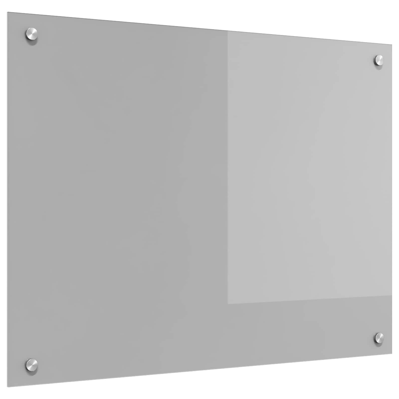 vidaXL Кухненски гръб Светлосиво 80 x 60 cm закалено стъкло